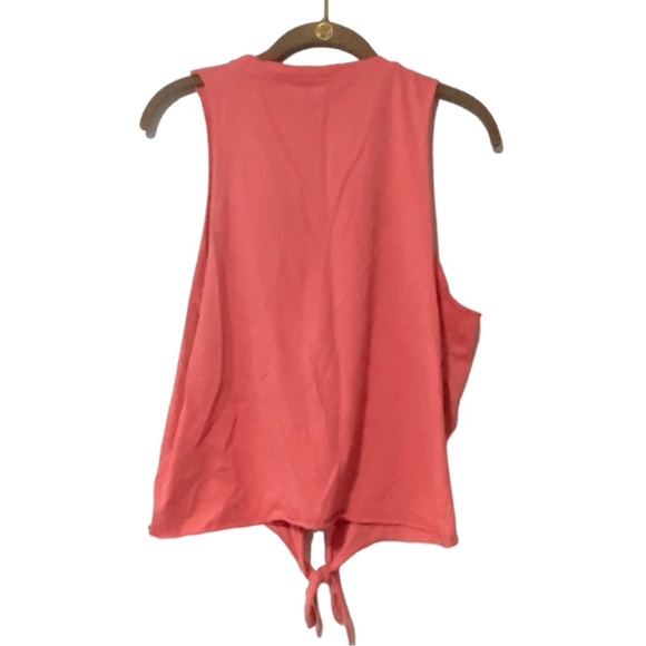 LAGACI Smoky Mountains Bear Tank Top with Tie Front Pink Size Large - Picture 3 of 11